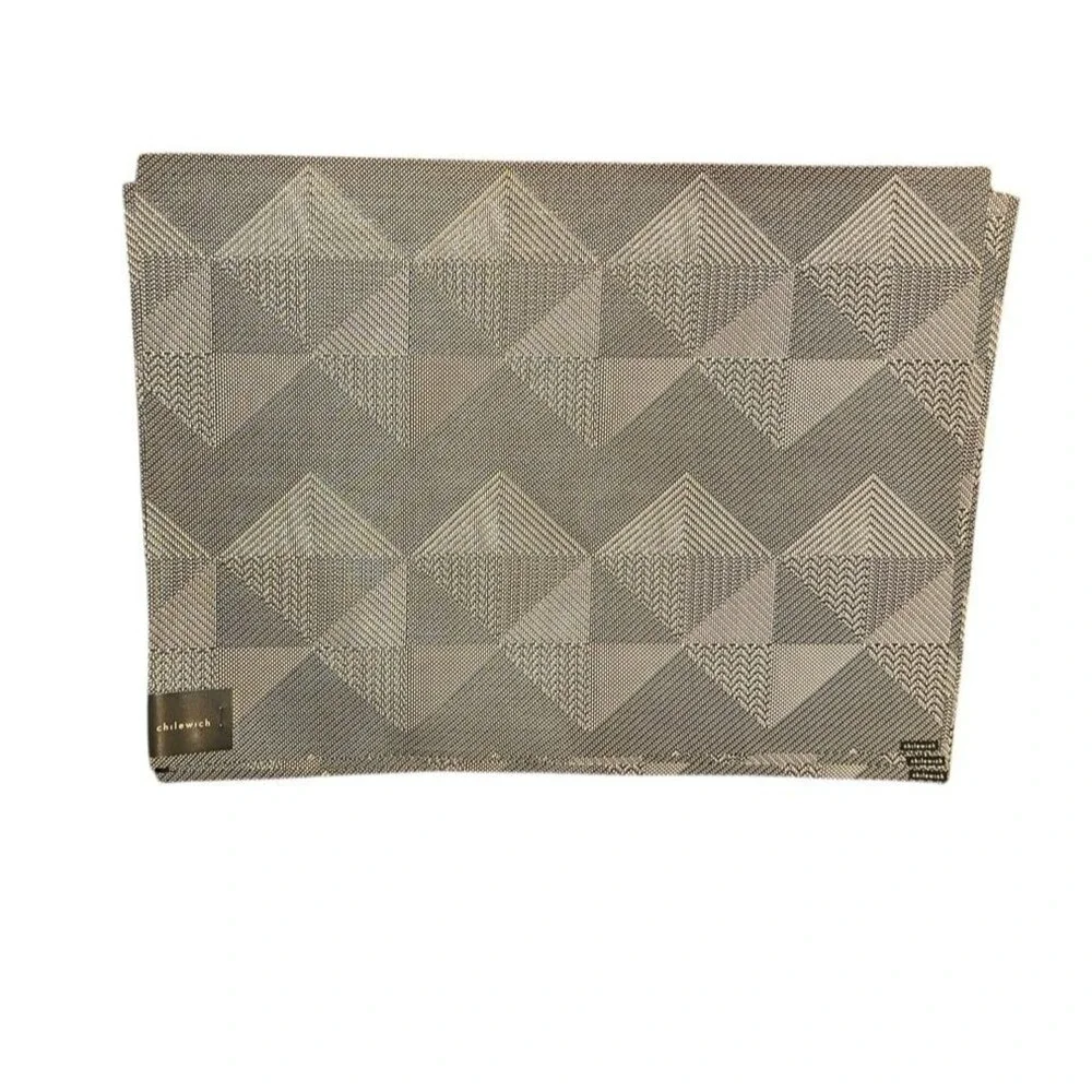 Set of 3 Chilewich Quilted Placemats Grey Tuxedo